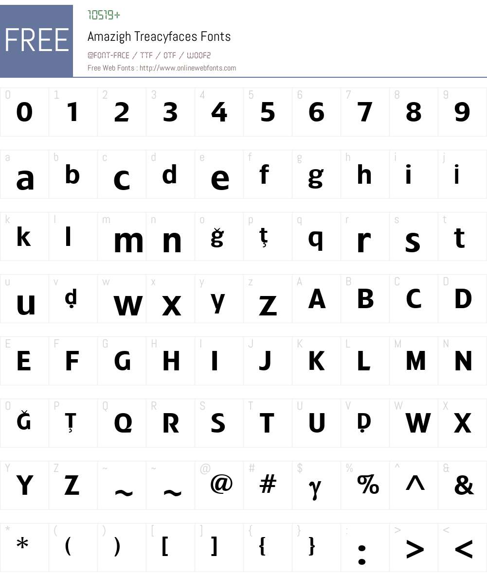 Amazigh Treacyfaces Font Screenshots
