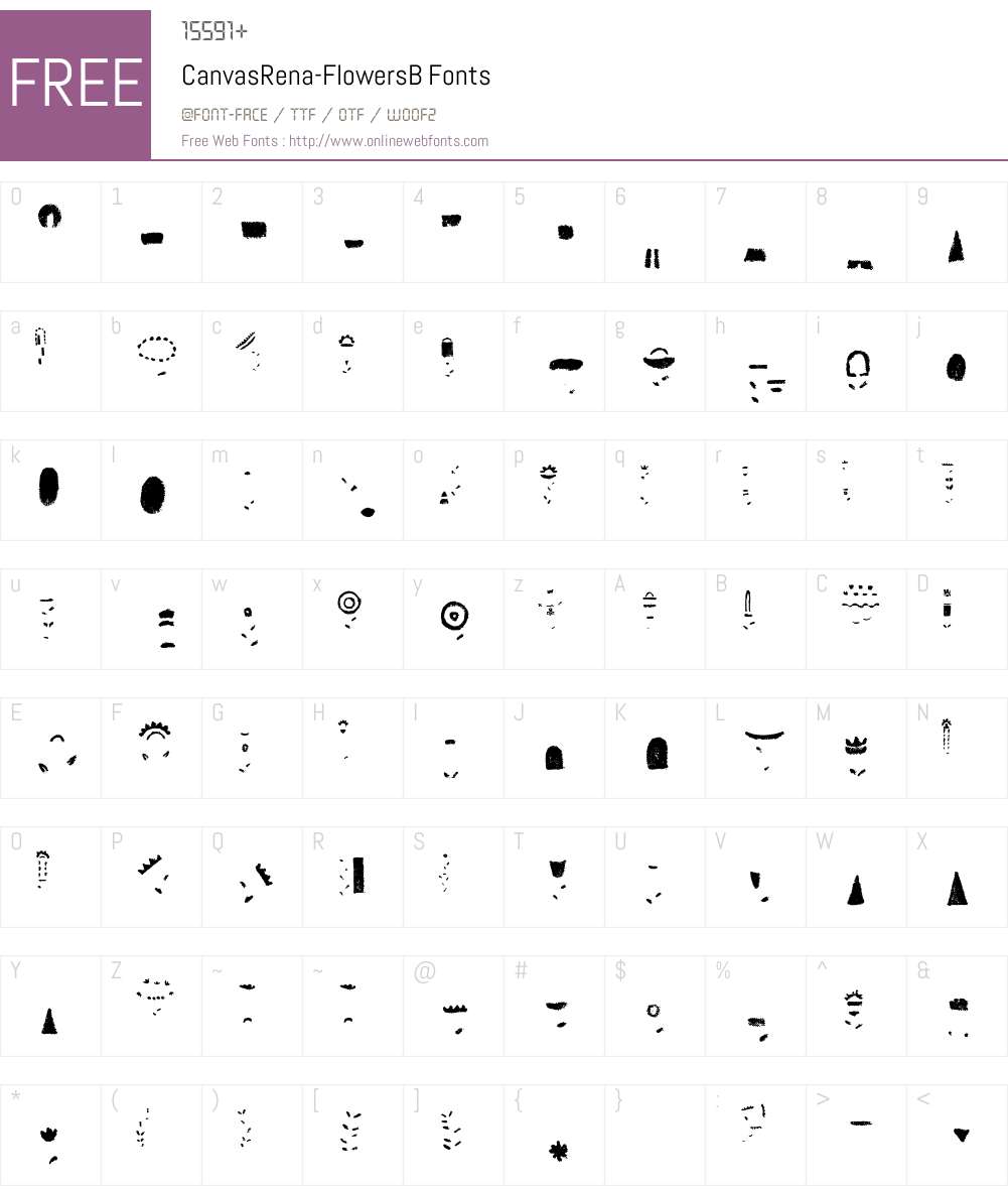 CanvasRena-FlowersB Font Screenshots