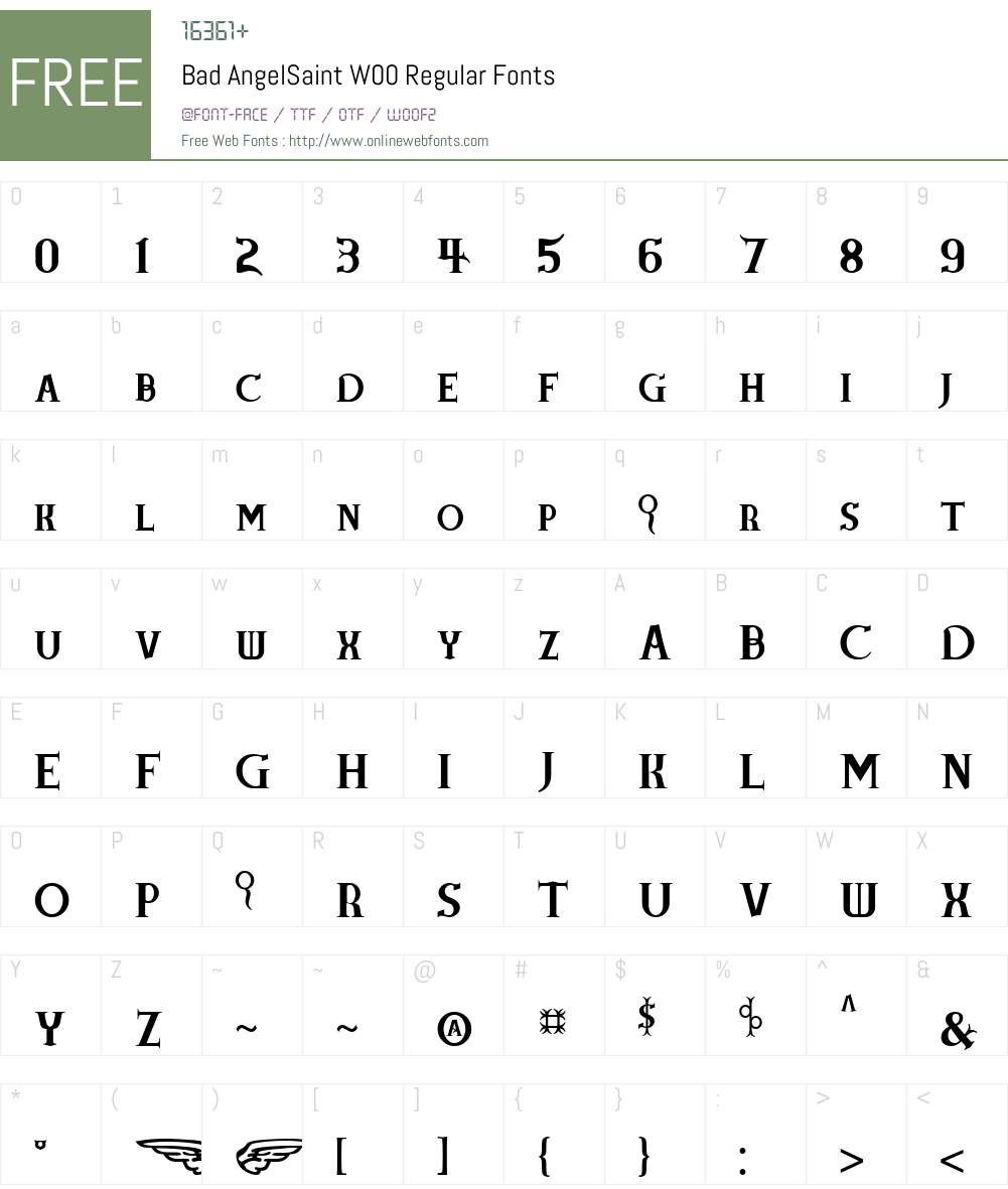 Bad Angel Font Screenshots