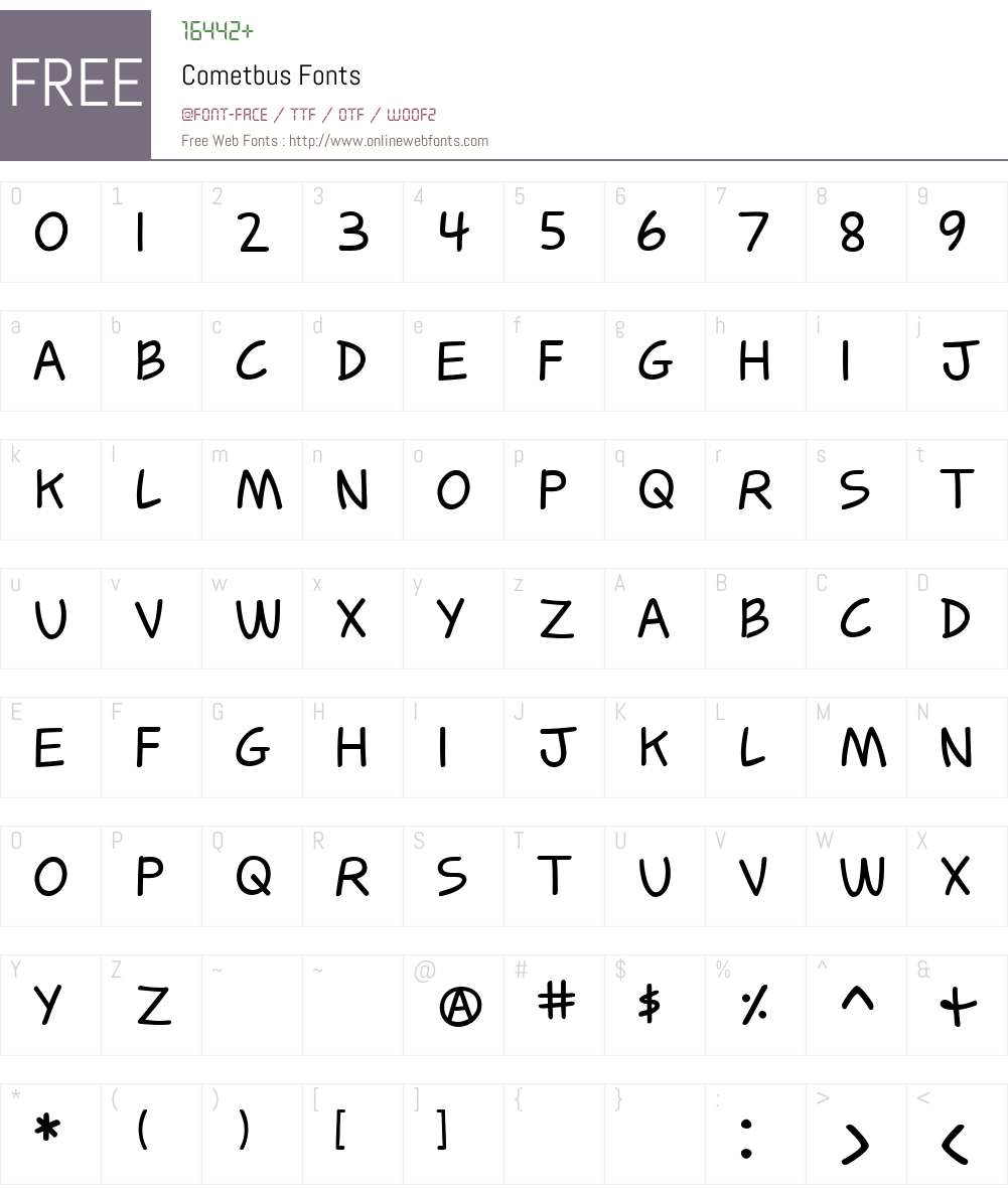 Cometbus Font Screenshots