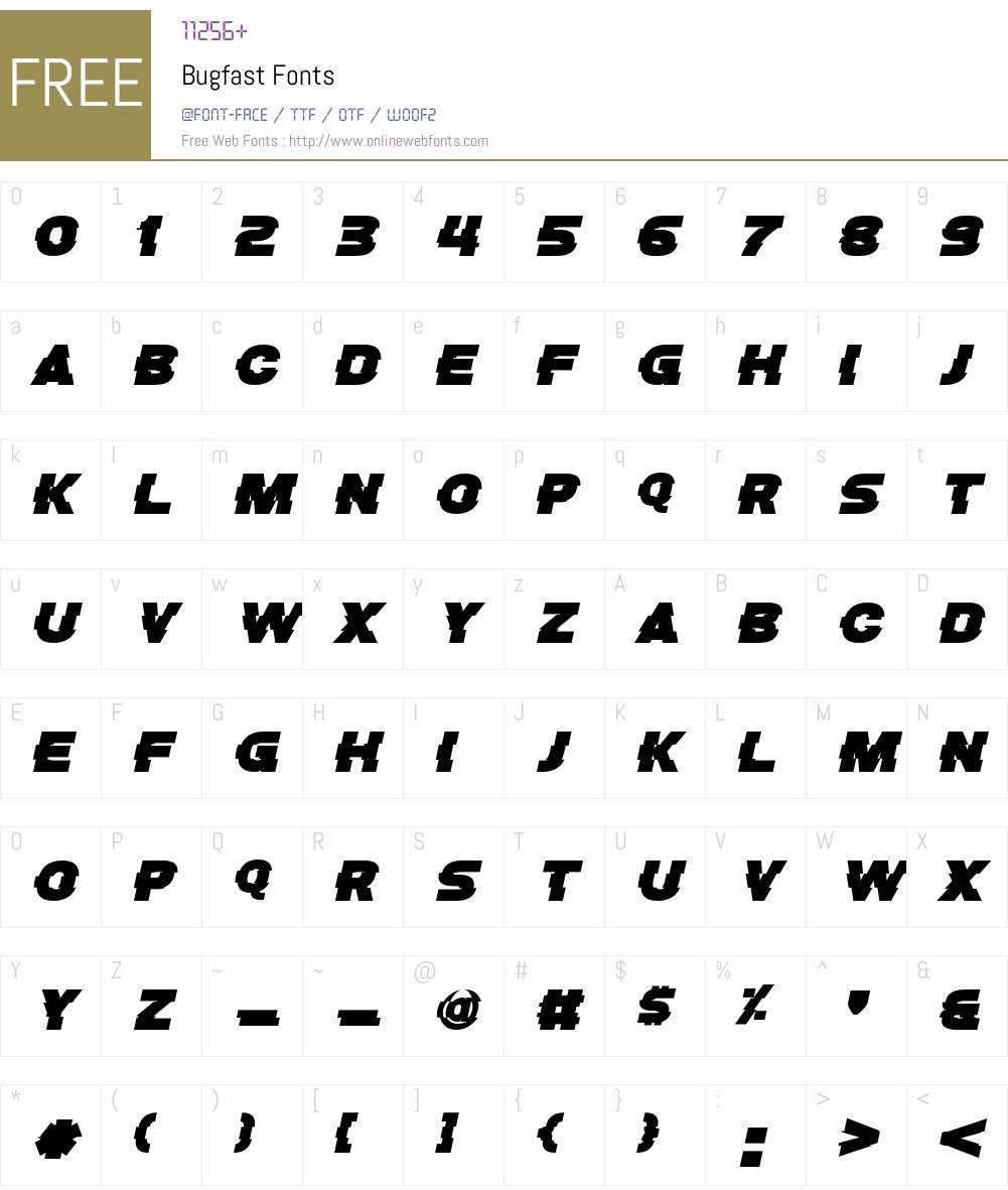 Bugfast Font Screenshots