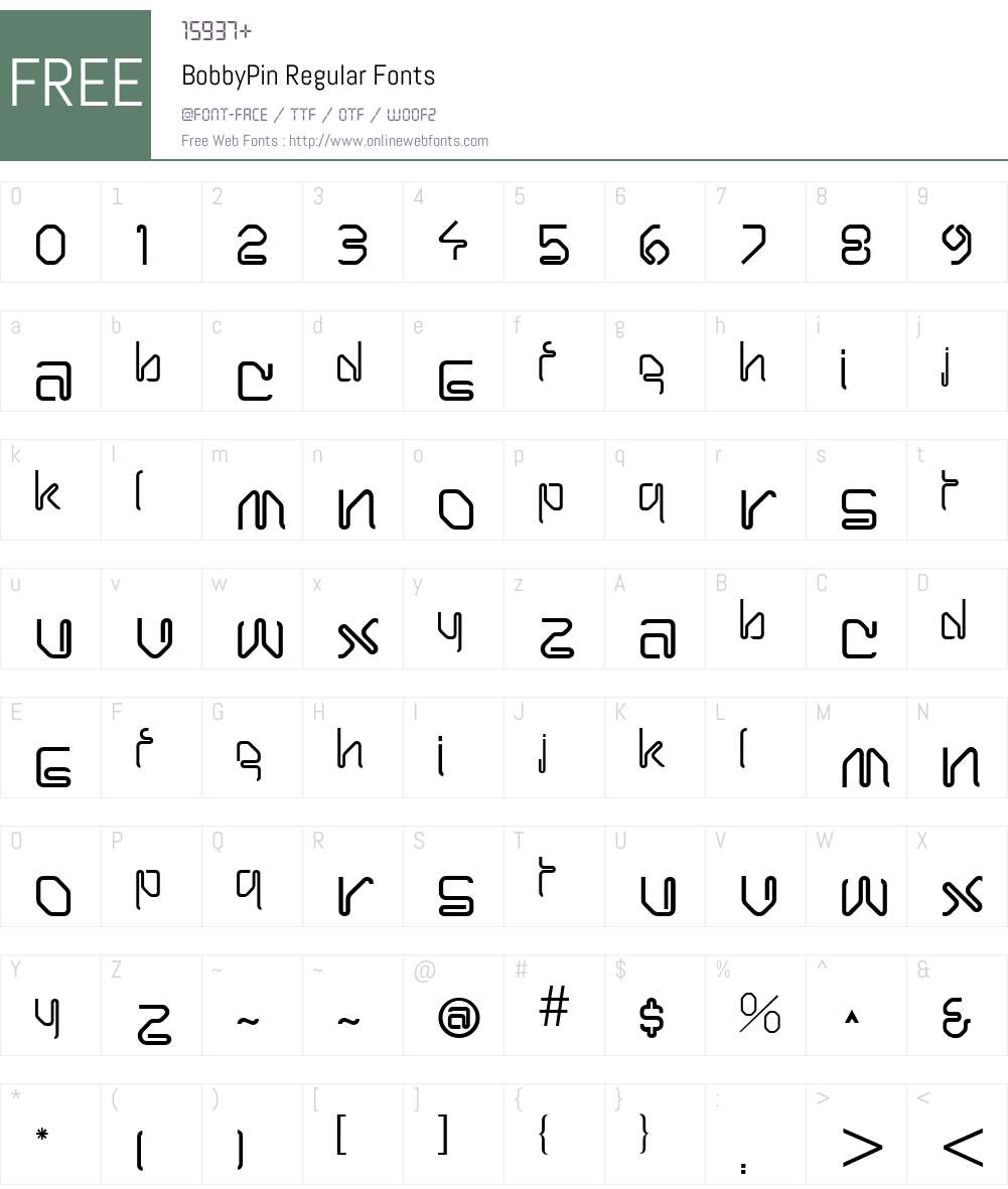 BobbyPin Font Screenshots
