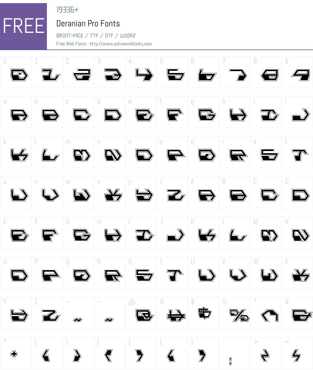 Deranian Pro Font Screenshots