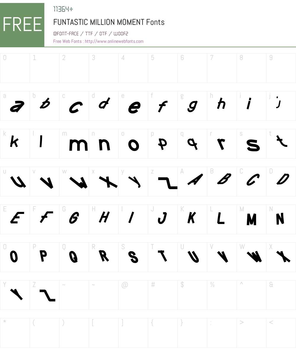 FUNTASTIC MILLION MOMENT Font Screenshots