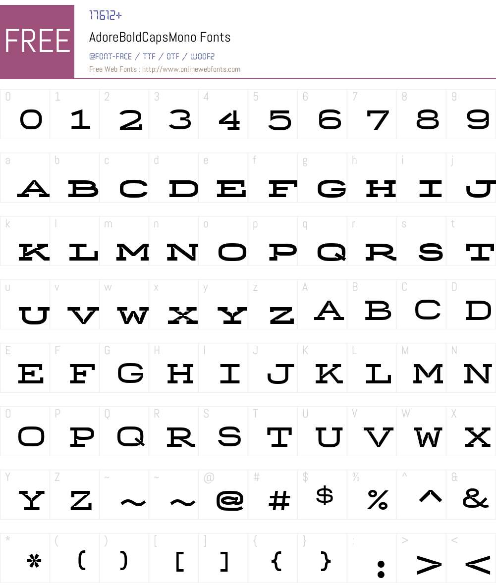 AdoreMonoW00-BdSmallCaps Font Screenshots
