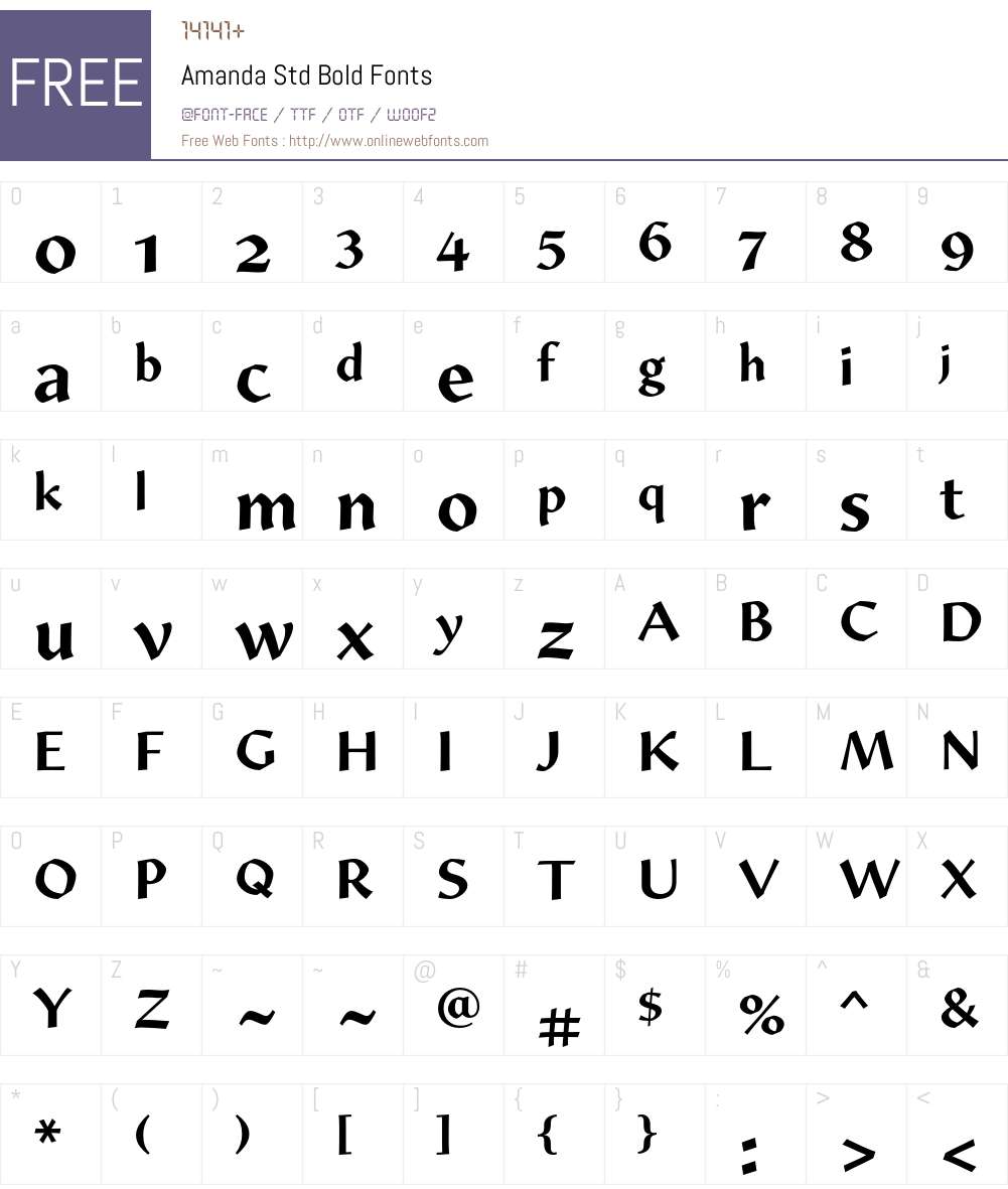 Amanda Std Font Screenshots