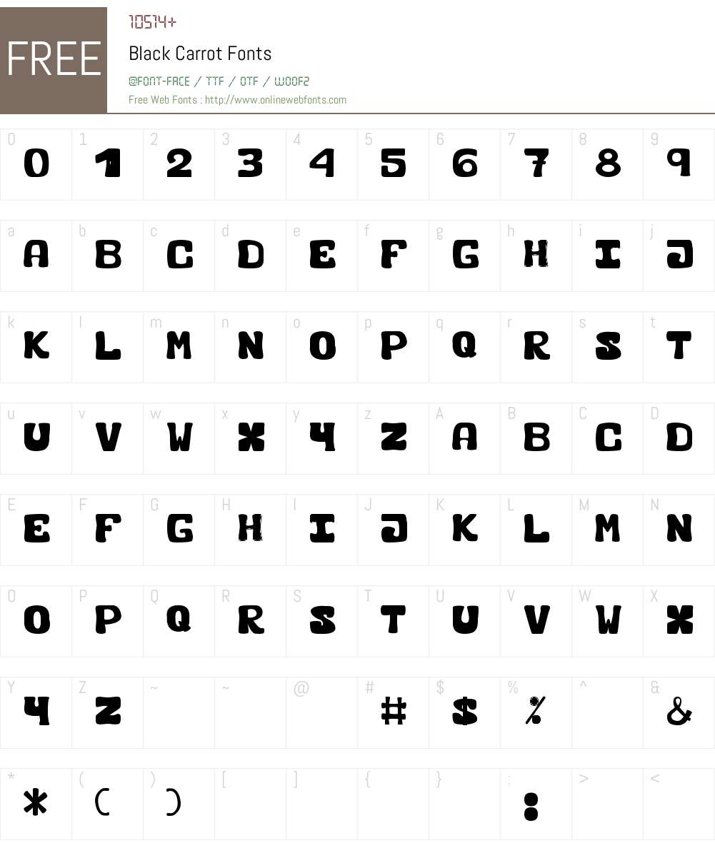 Black Carrot Font Screenshots