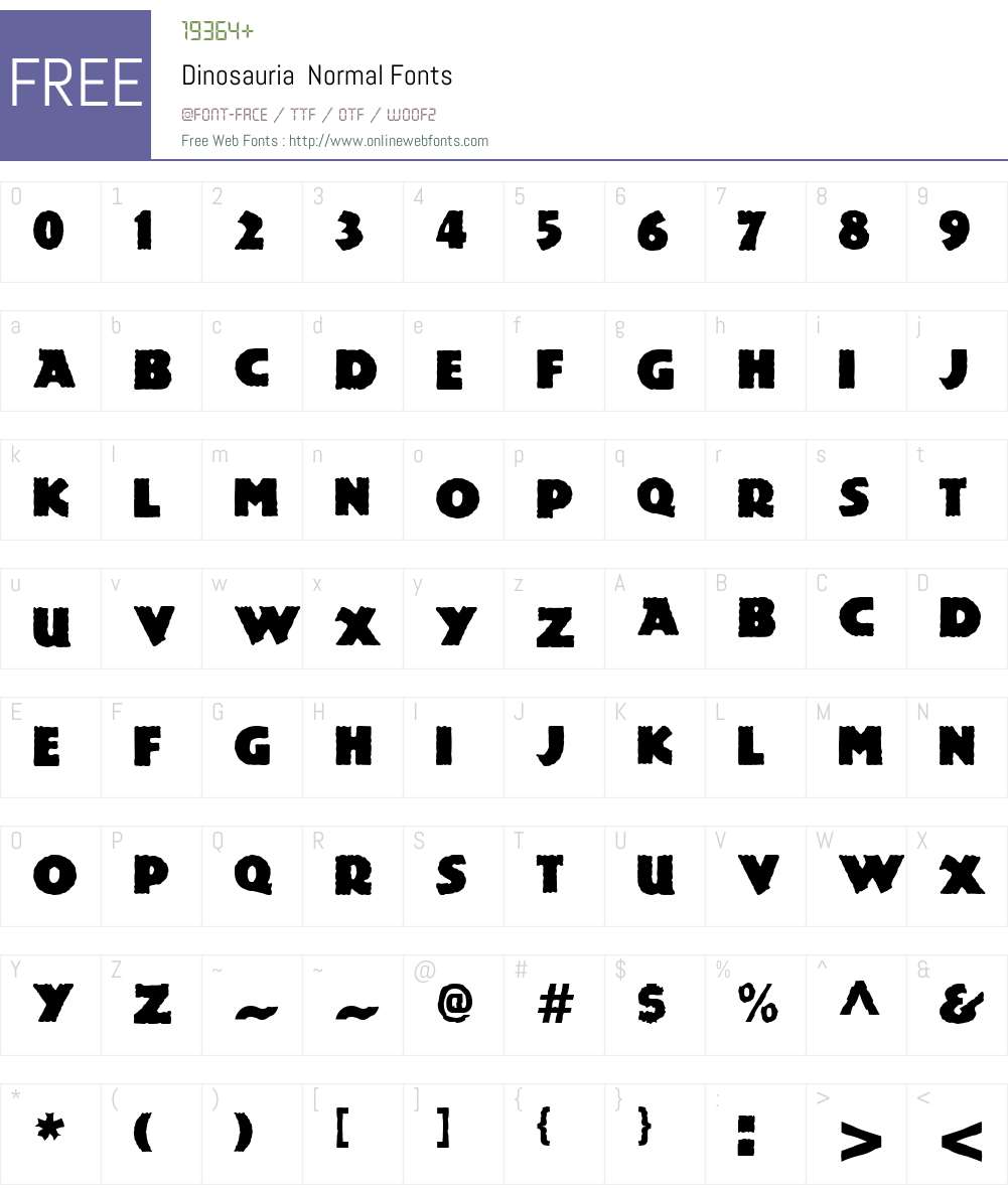 Dinosauria Font Screenshots