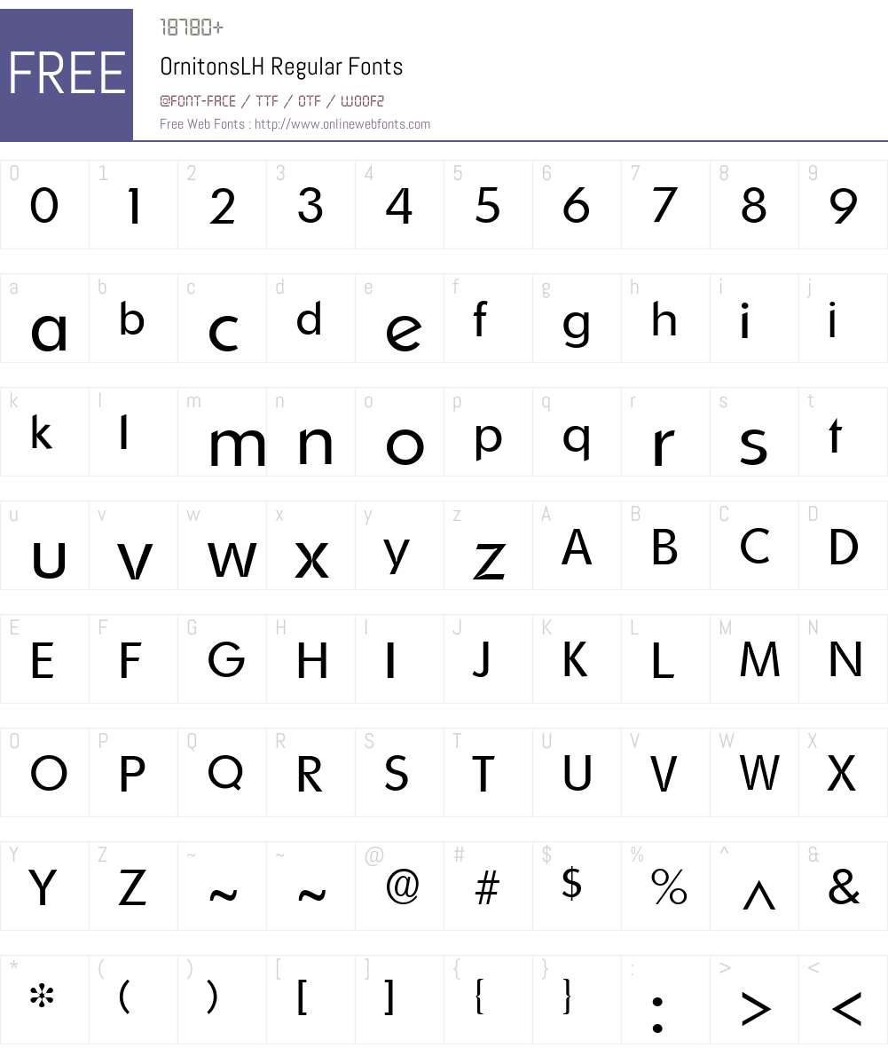 OrnitonsLH Font Screenshots