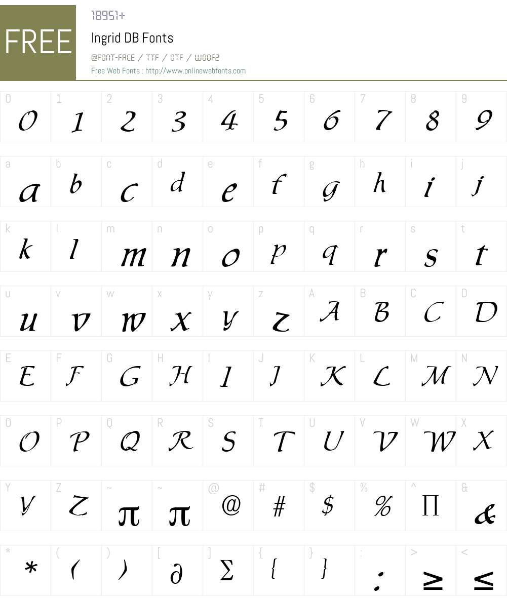 Ingrid DB Font Screenshots