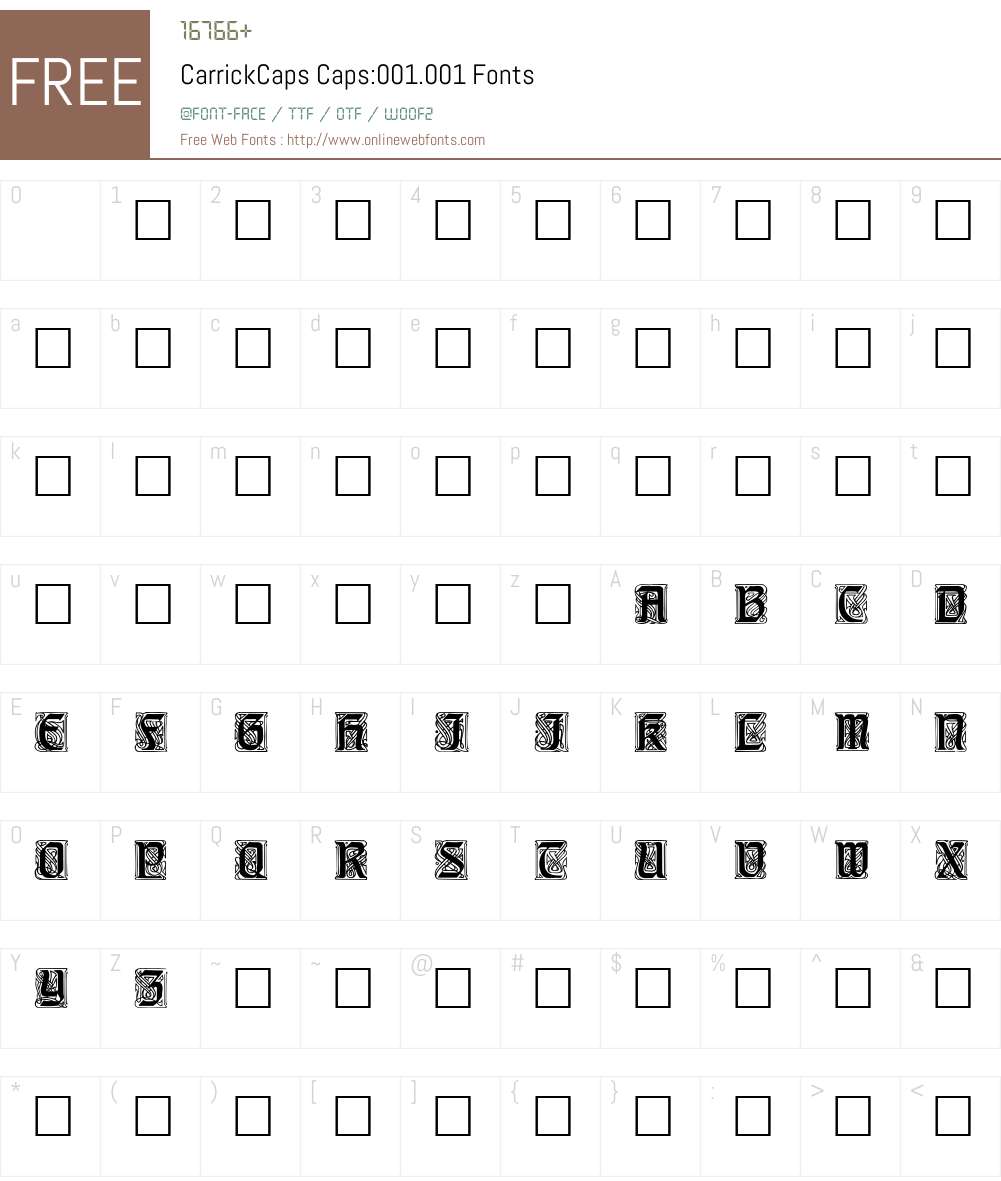 CarrickCaps Caps:001.001 Font Screenshots
