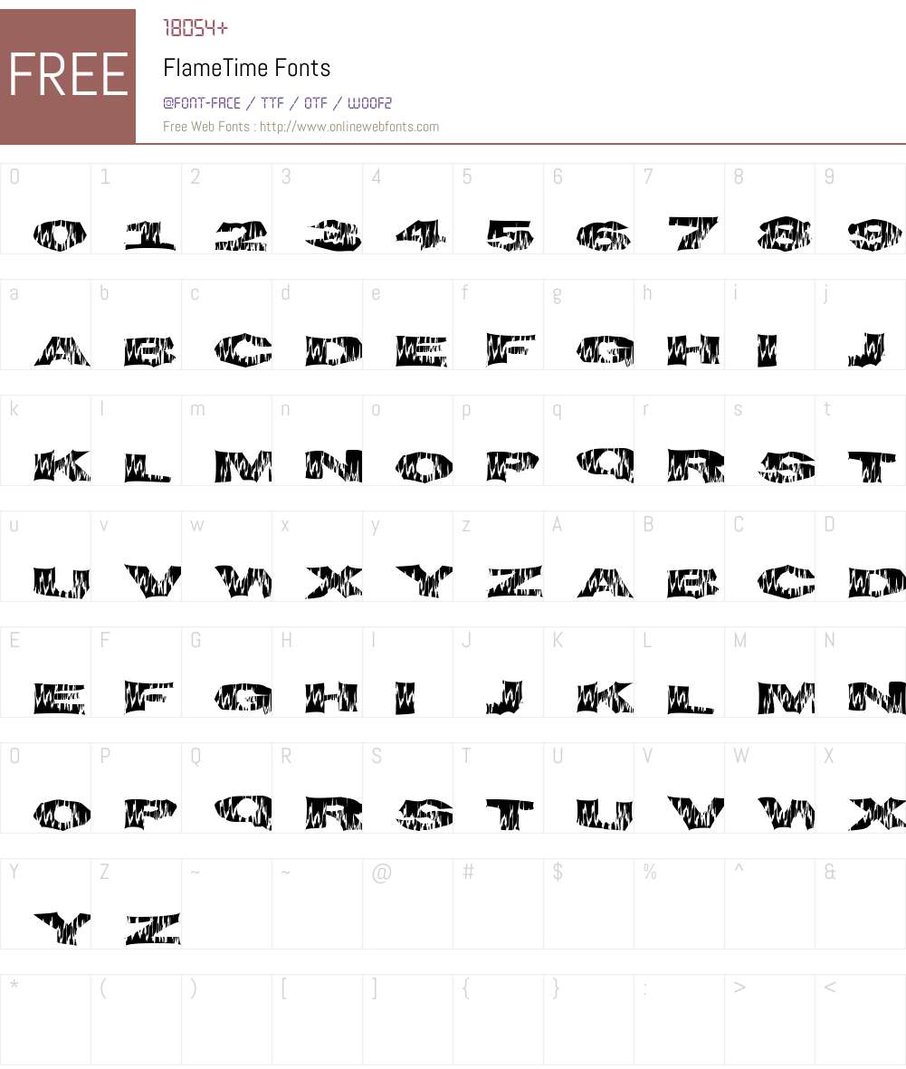 FlameTime Font Screenshots