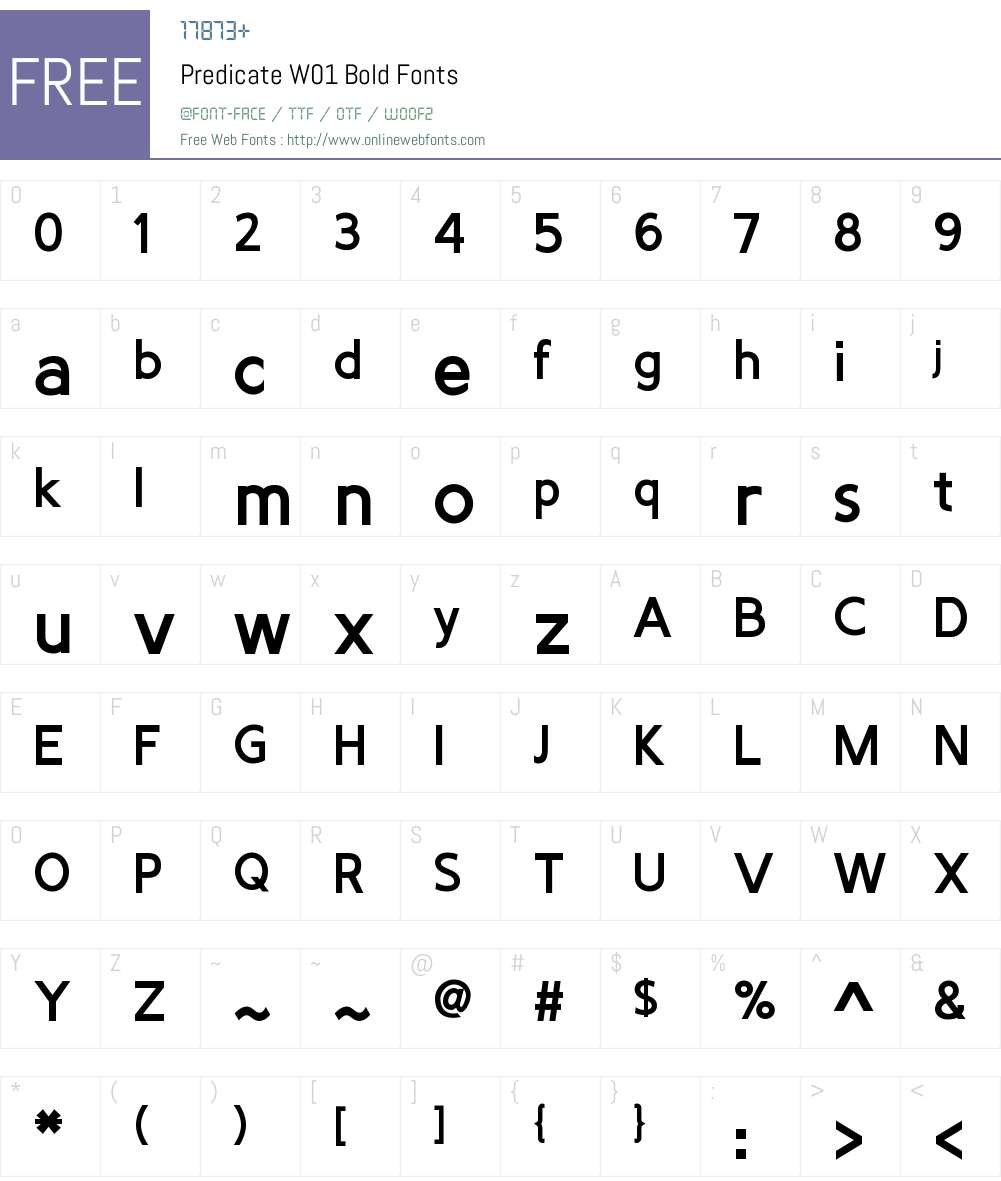 PredicateW01-Bold Font Screenshots