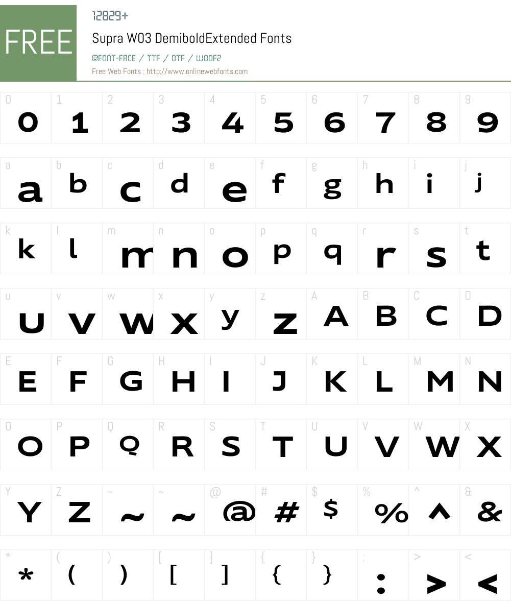 Supra Extended Font Screenshots