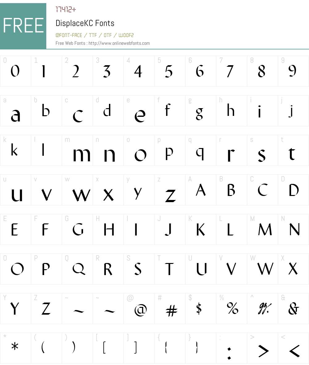 DisplaceKC Font Screenshots