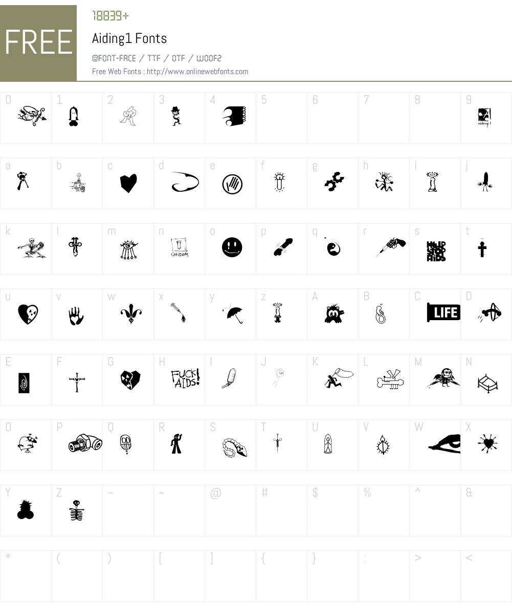 Aiding1 Font Screenshots