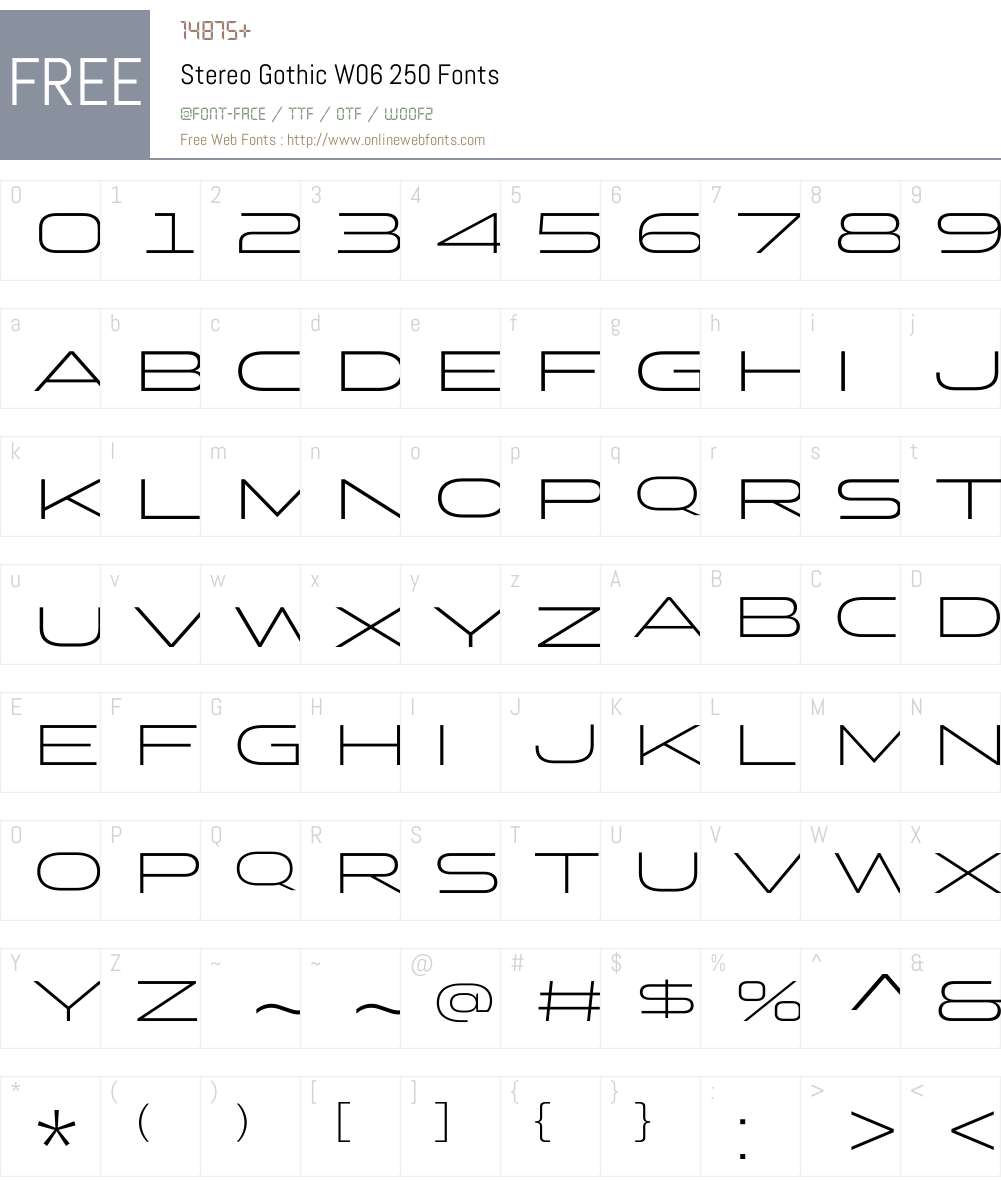 Stereo Gothic Font Screenshots