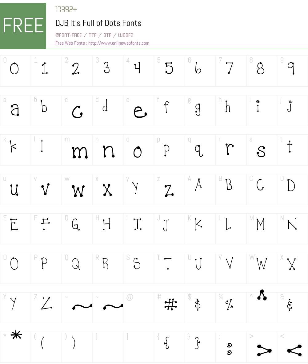 DJB It's Full of Dots Font Screenshots