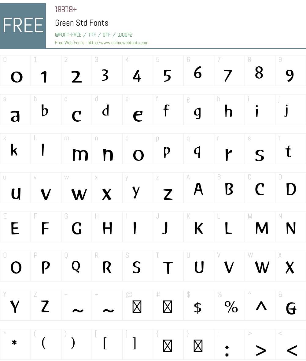 Green Std Font Screenshots