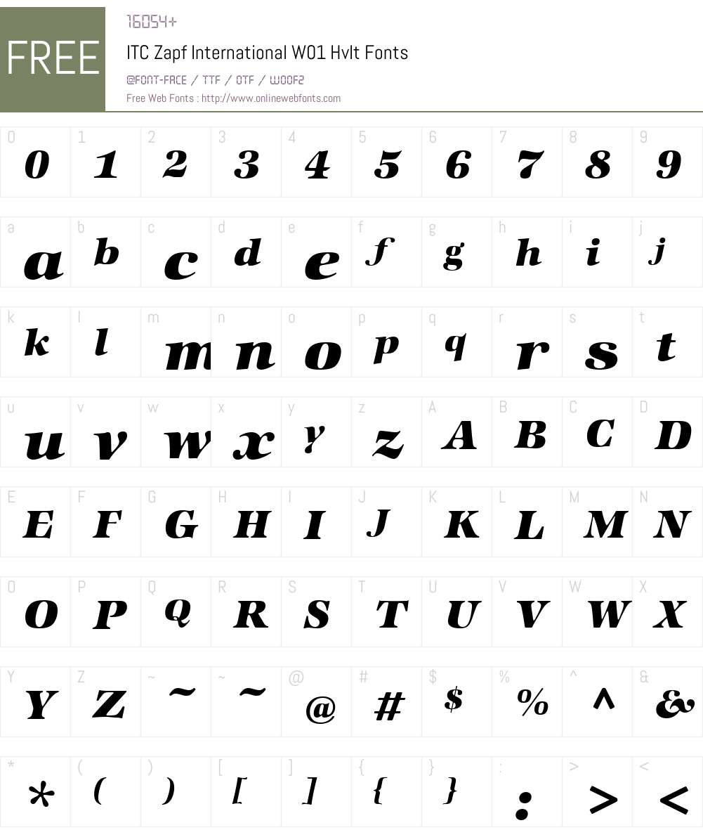 ITCZapfInternatW01-HvIt Font Screenshots