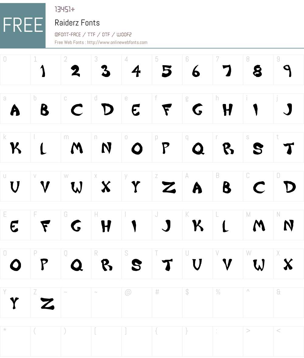 Raiderz Font Screenshots
