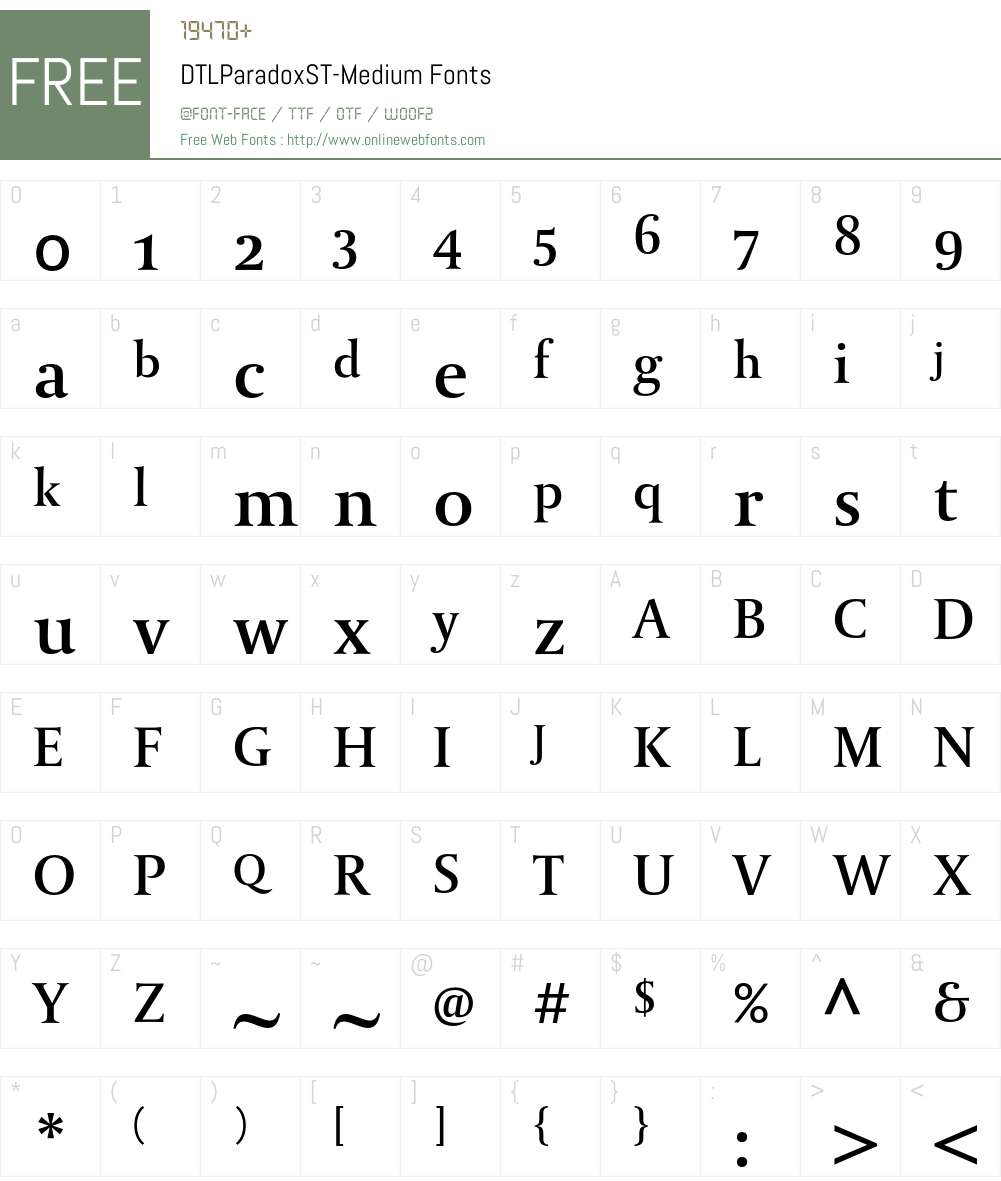 DTLParadoxST Font Screenshots