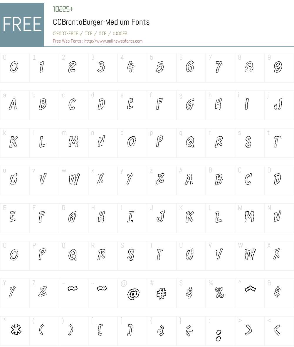 CCBrontoBurger Font Screenshots