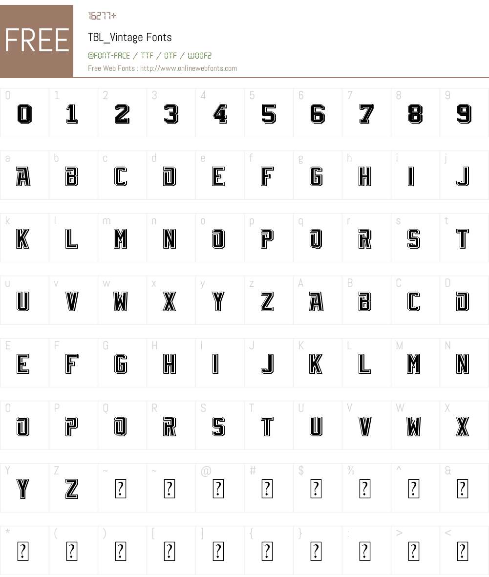 TBL_Vintage Font Screenshots