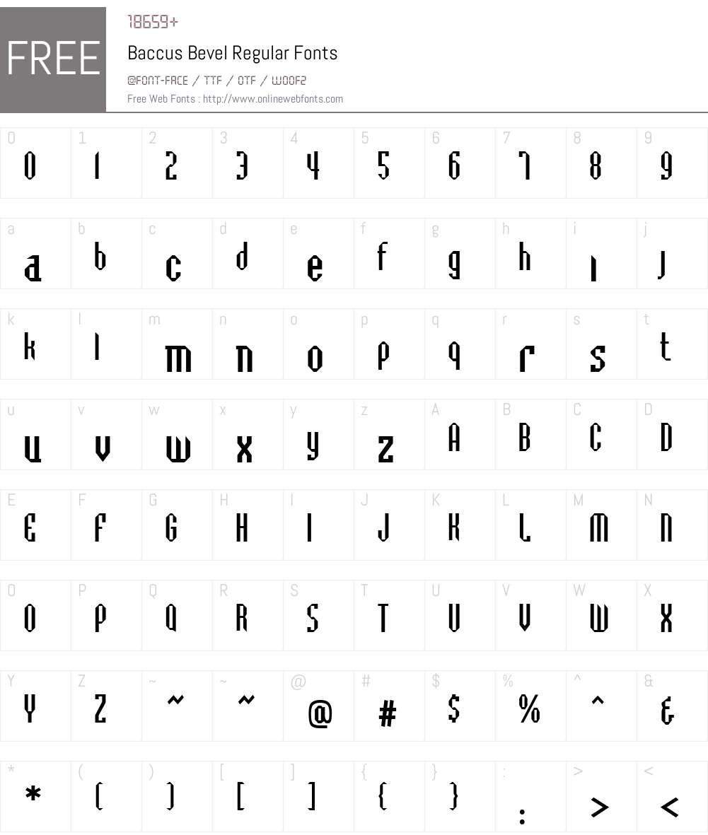 Baccus Bevel Font Screenshots