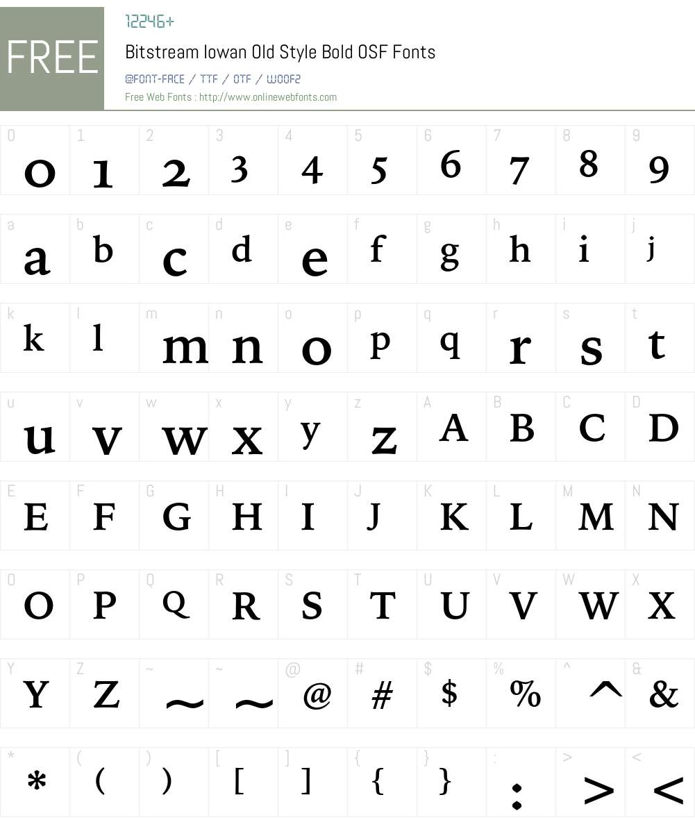 Bitstream Iowan Old Style Font Screenshots