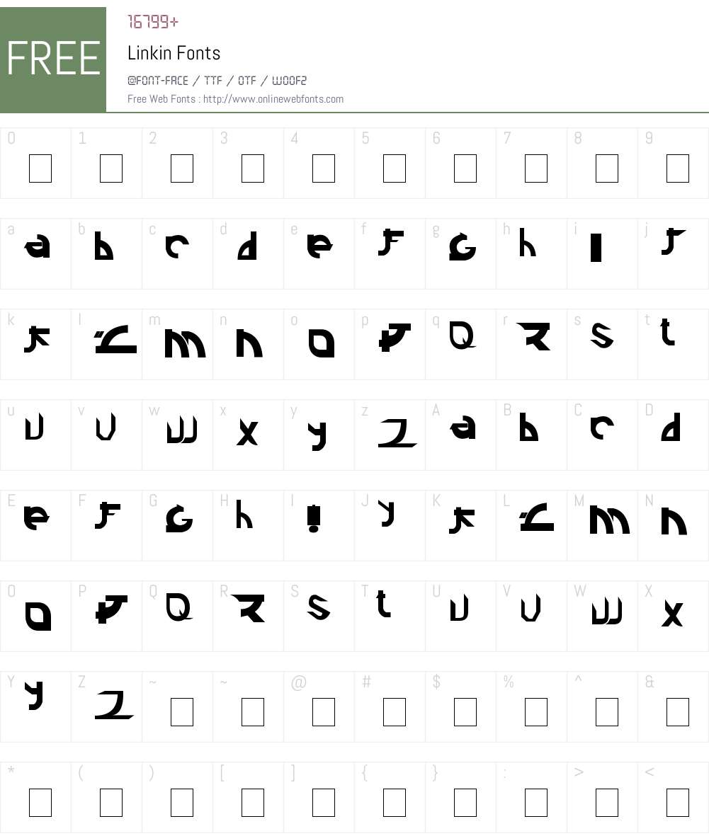 Linkin Font Screenshots