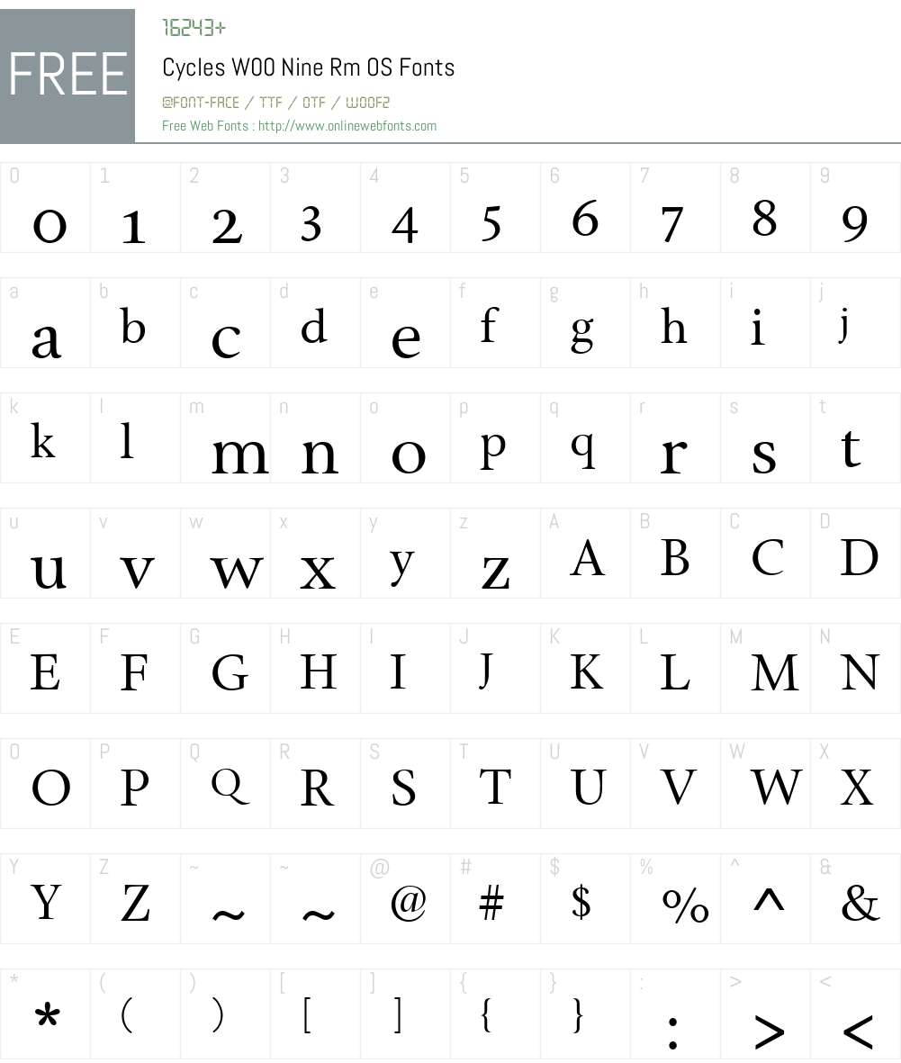 CyclesW00-NineRmOS Font Screenshots