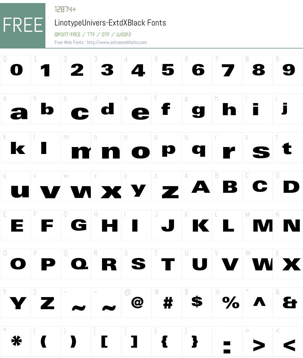 LinotypeUnivers Font Screenshots
