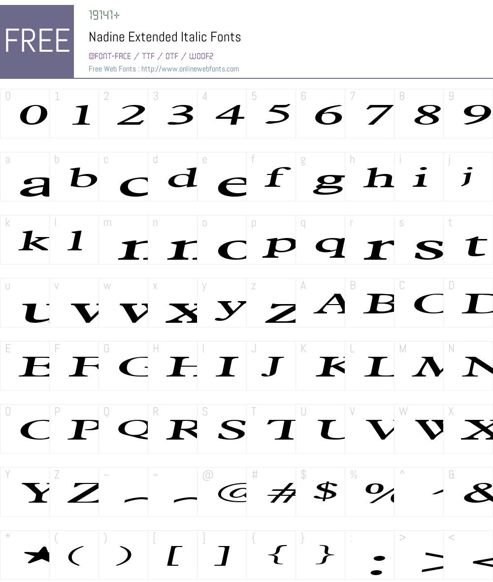 Nadine Extended Font Screenshots