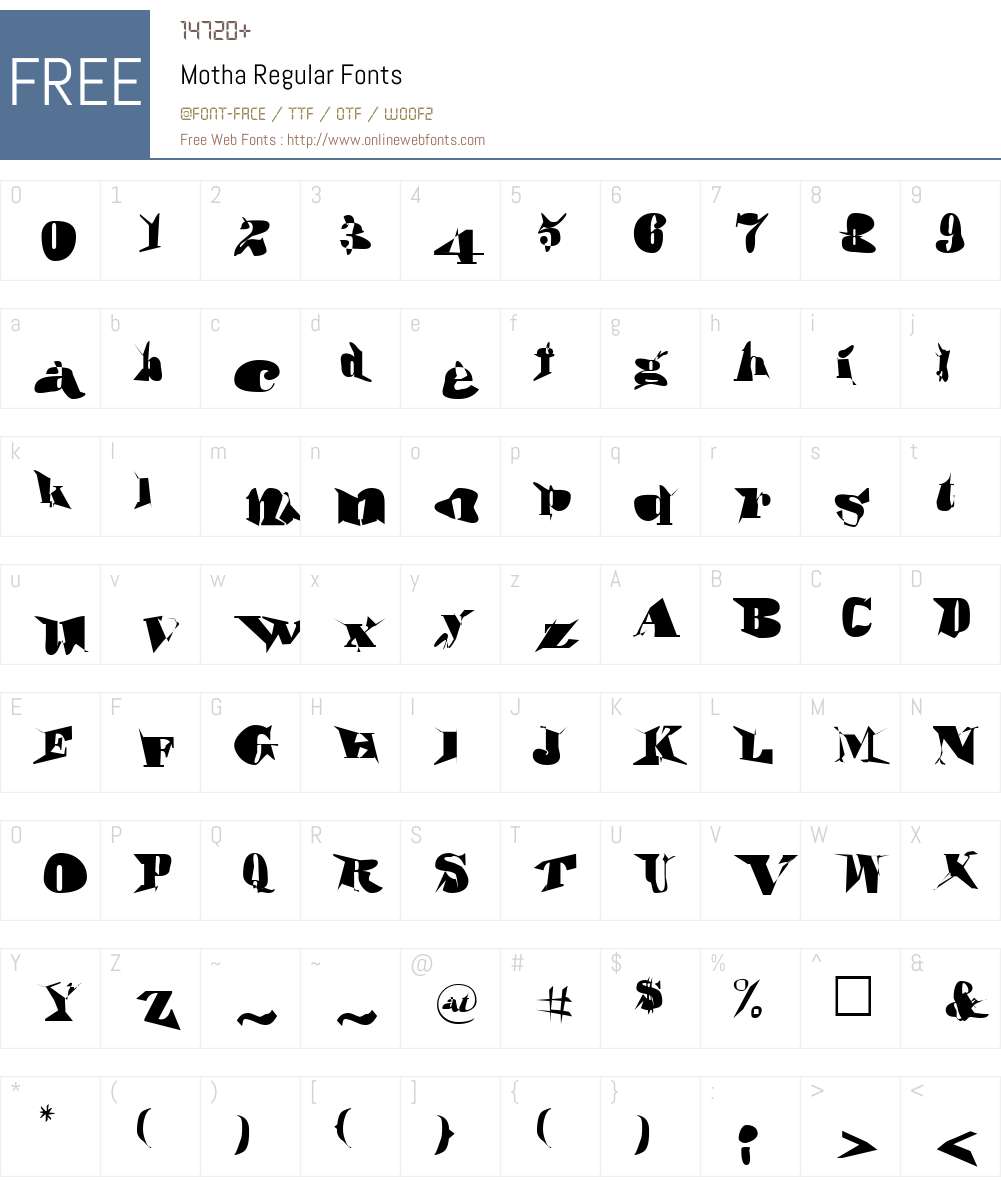 Motha Font Screenshots