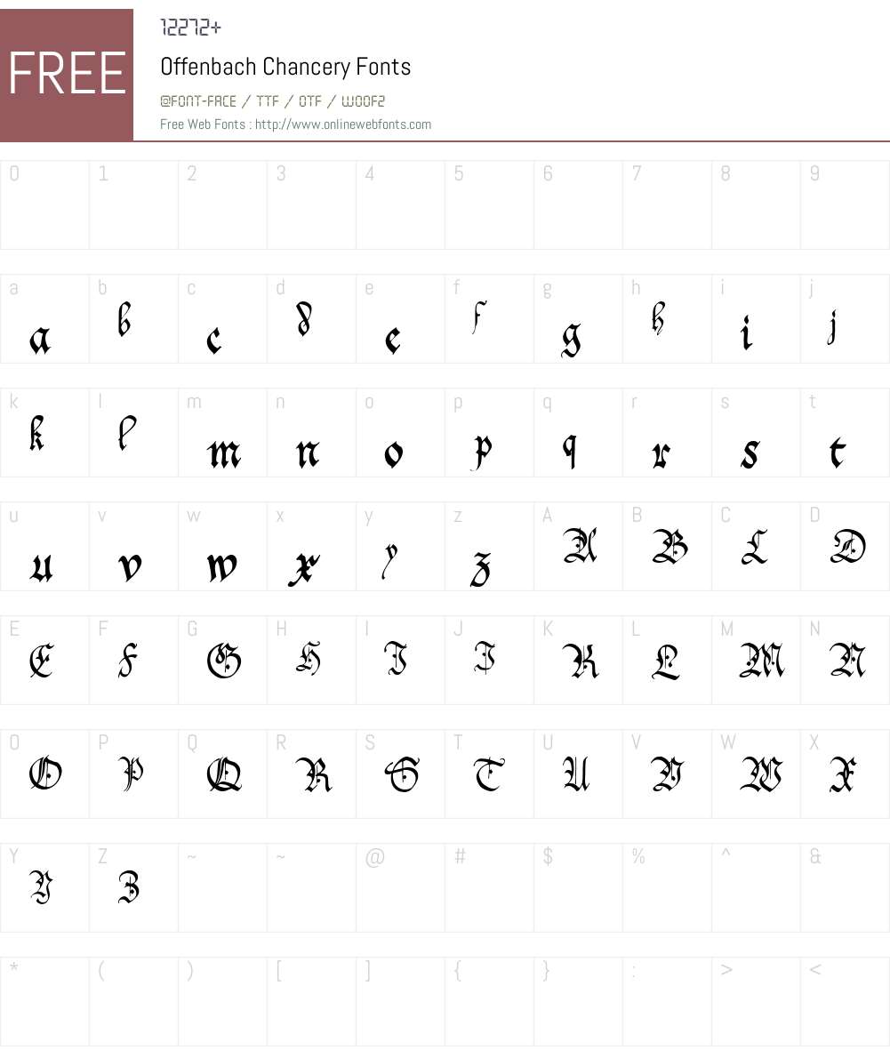 Offenbach Chancery Font Screenshots