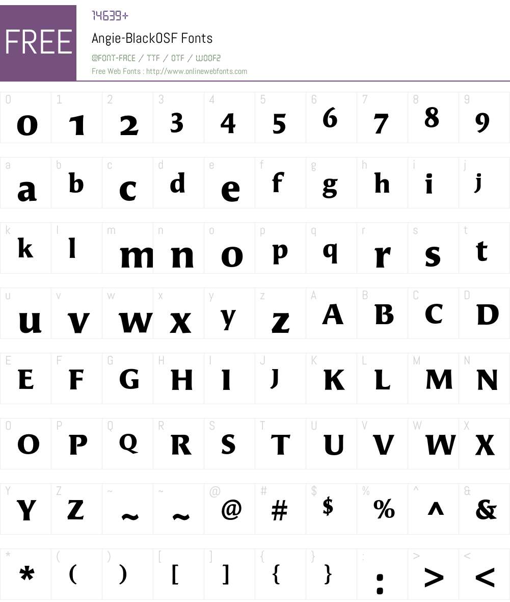 Angie Font Screenshots