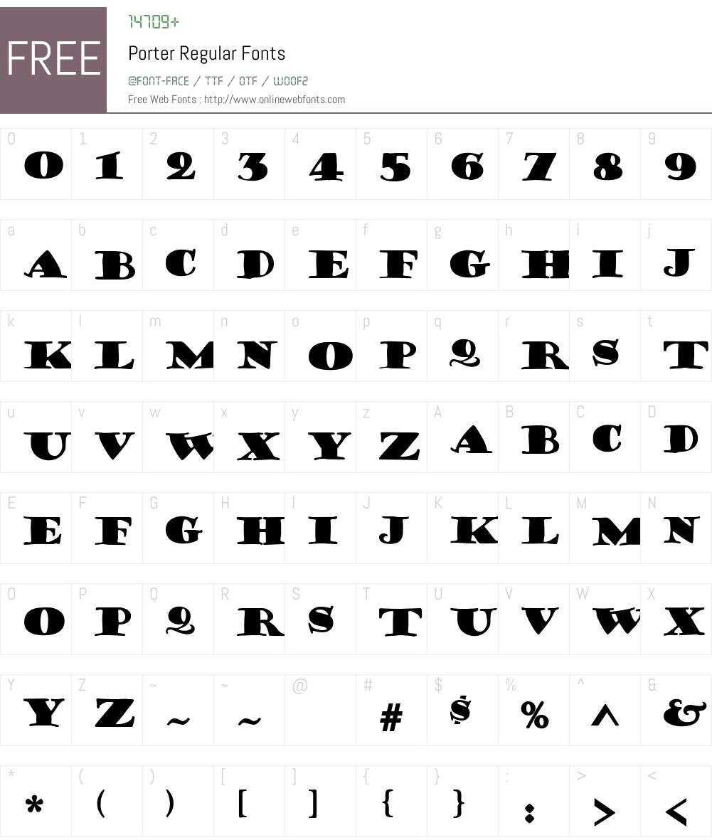 Porter Font Screenshots