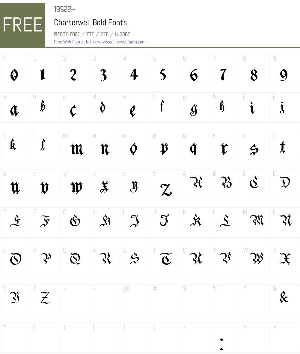 Charterwell Font Screenshots