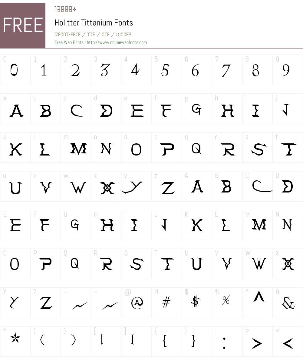 Holitter Tittanium Font Screenshots
