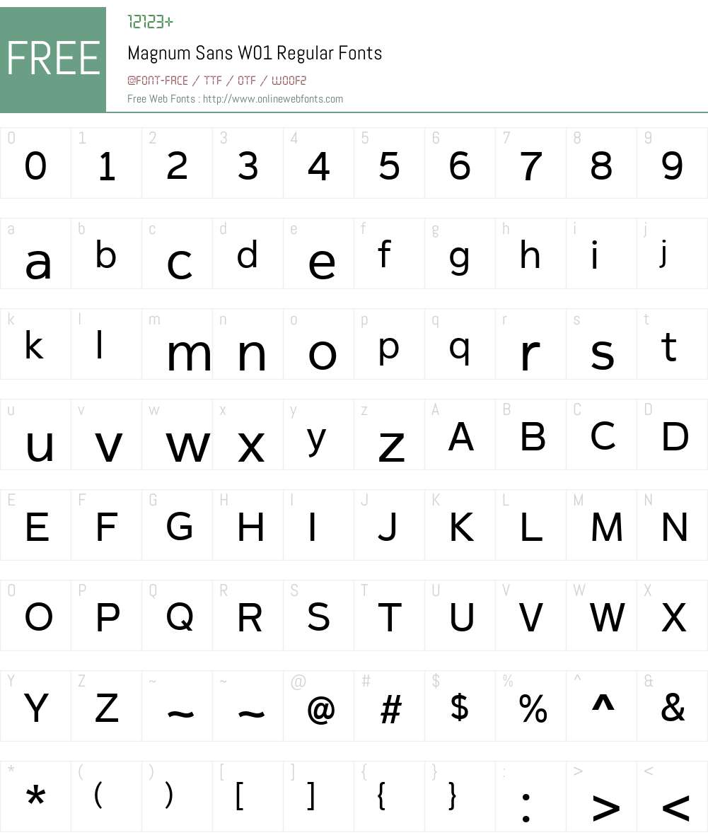 MagnumSansW01-Regular Font Screenshots