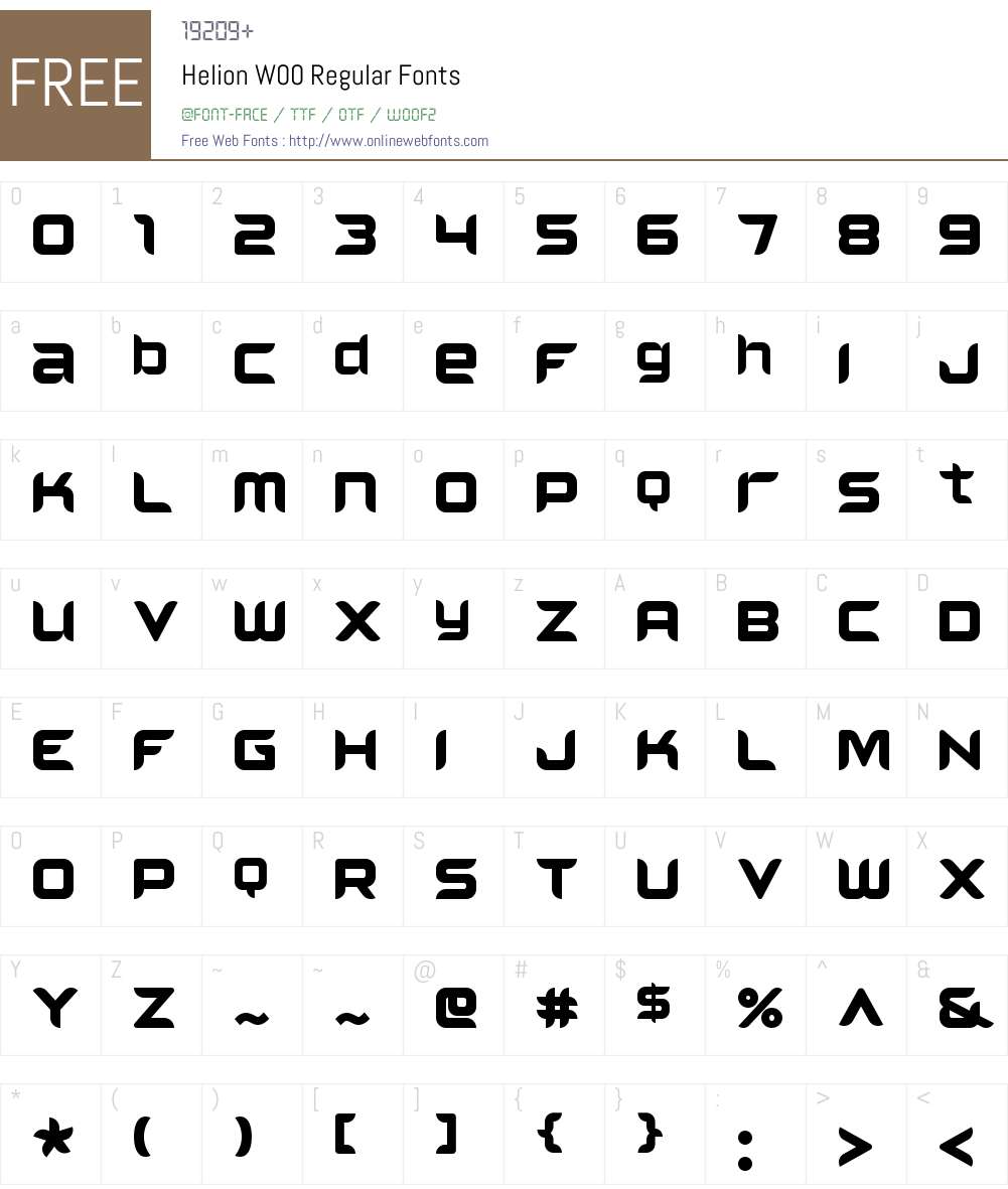 HelionW00-Regular Font Screenshots