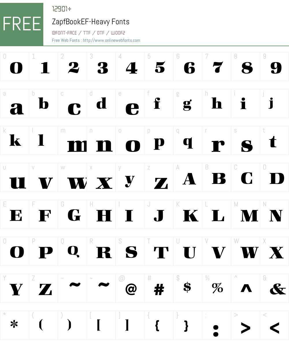 ZapfBookEF-Heavy Font Screenshots
