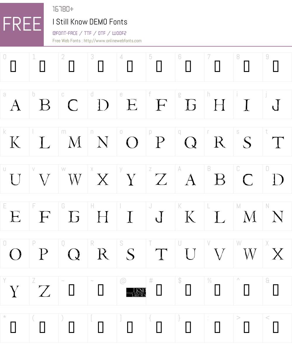 I Still Know DEMO Font Screenshots