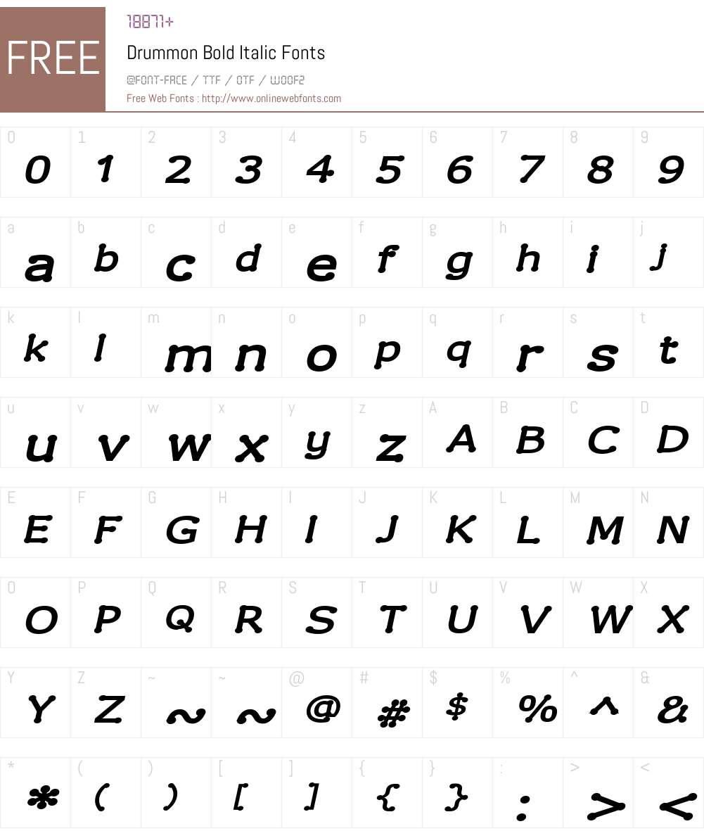 Drummon Font Screenshots