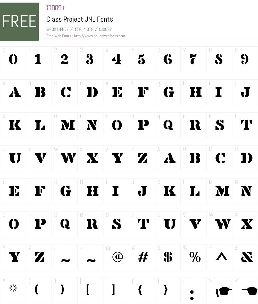 ClassProjectJNL Font Screenshots