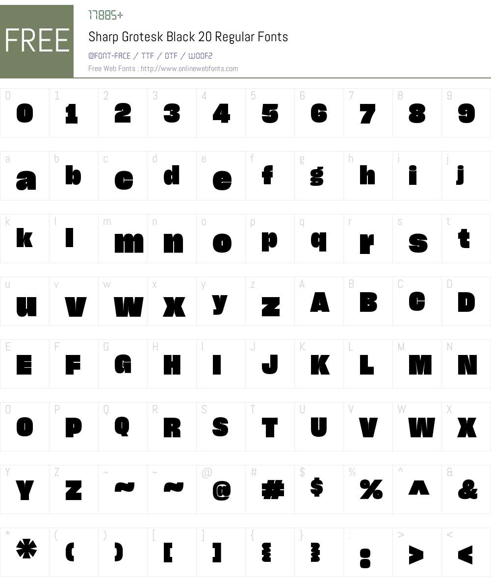 Sharp Grotesk Black 20 Font Screenshots