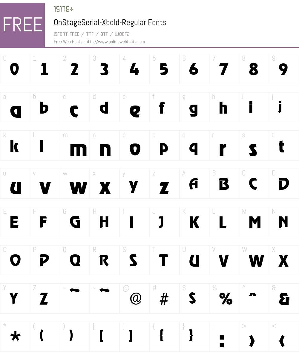 OnStageSerial-Xbold Font Screenshots