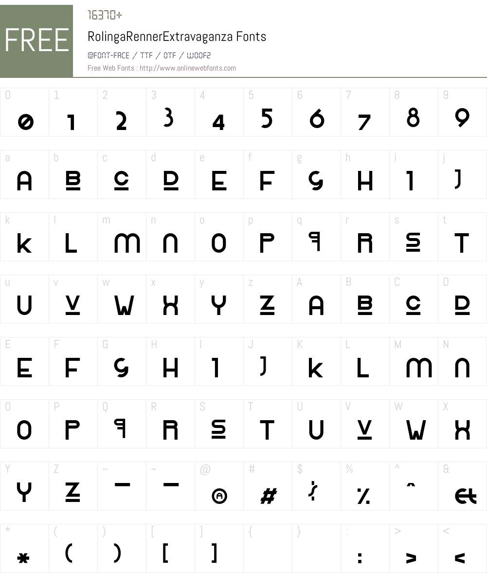 RolingaRenner Font Screenshots