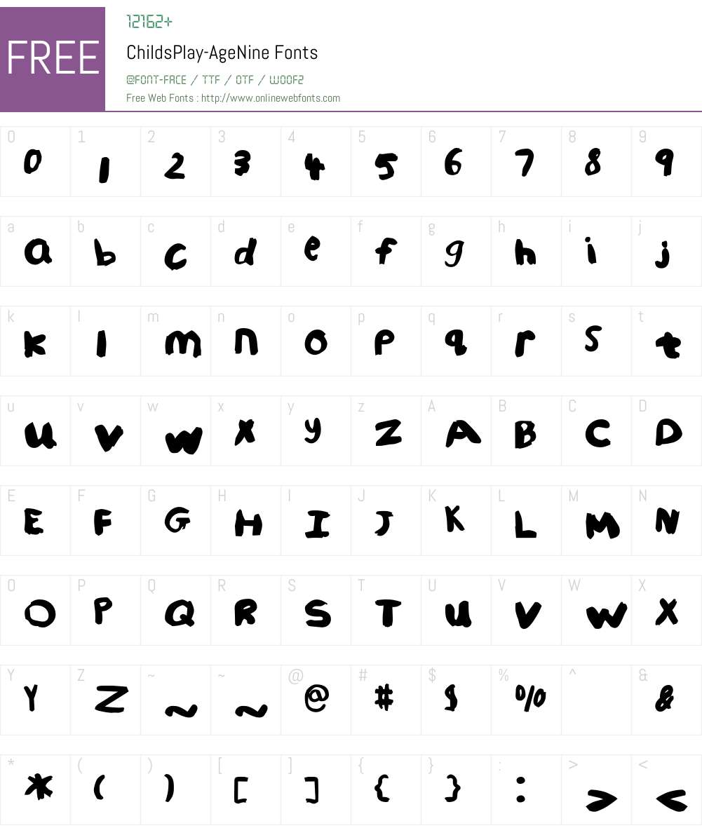 ChildsPlay Font Screenshots